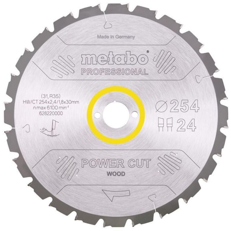 foto del prodotto lame de scie circulaire coupe lectrique bois professionnelle d254xb2.4xal sage 30mm 24z. wz 5gr.neg