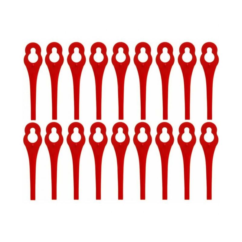 foto del prodotto lame di ricambio da 100 pezzi compatibili con tagliabordi ikra iart 2520, lame in nylon per iat 20 1m 13treize