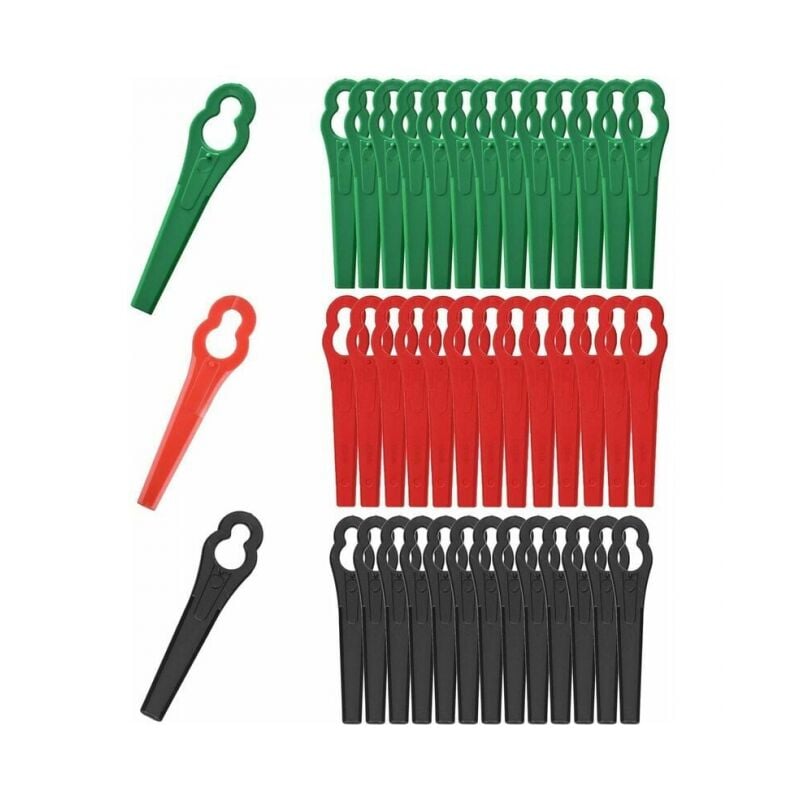 foto del prodotto lame di ricambio in plastica da 120 pezzi per tagliabordi lame per tosaerba lame per decespugliatore a batteria lame di ricambio l83 12x7mm 