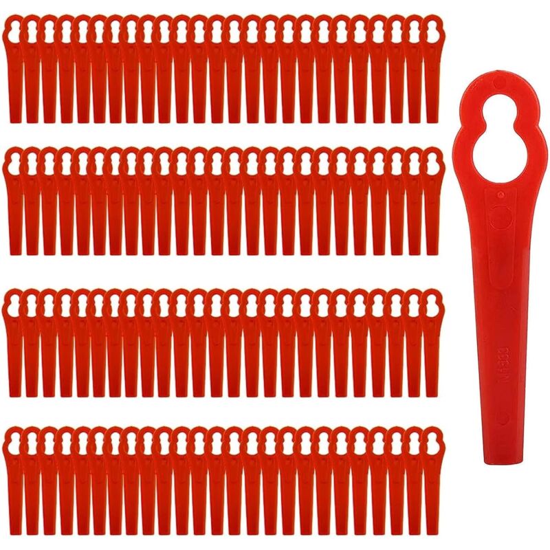 foto del prodotto lame di ricambio in plastica, lama rossa per bordatore per tosaerba, lama in plastica per bordatore, lame di ricambio per decespugliatore a batteria