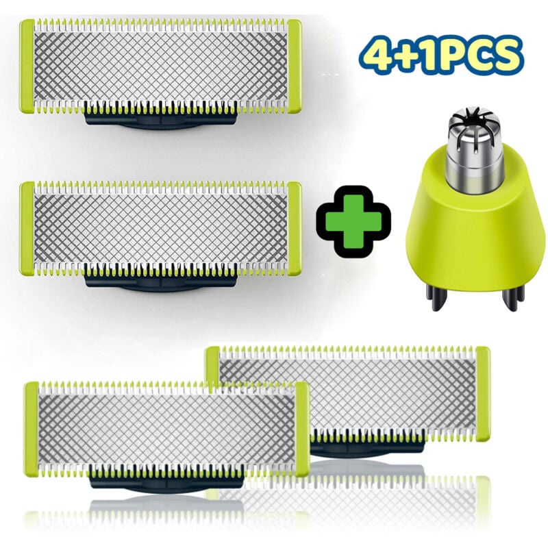 foto del prodotto lame di ricambio per philips oneblade con testina di ricambio per tagliacapelli per naso, confezione da 4 1