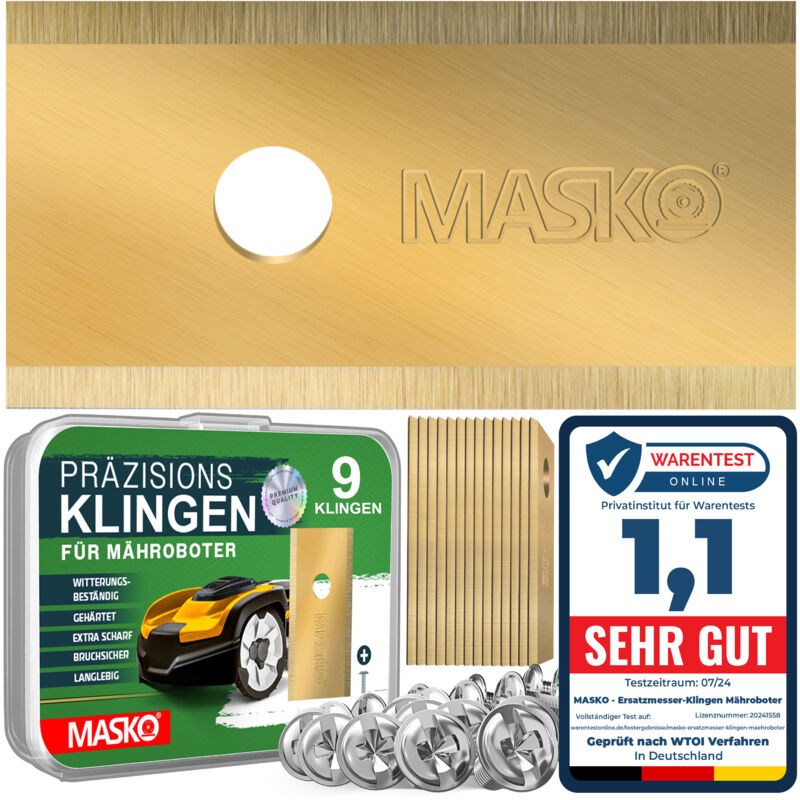 foto del prodotto lame di ricambio per robot rasaerba lame universali per rasaerba con viti innovative rivestimento in titanio durevole per worx, 9 pezzi - masko
