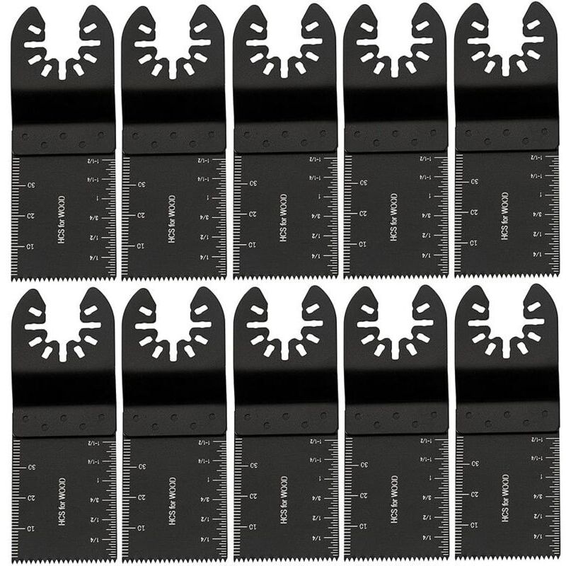 foto del prodotto lame per seghe oscillanti multi utensile per metallo legno, kit di accessori da 10 pezzi per lame per seghe multi utensile da 34 mm, accessori per