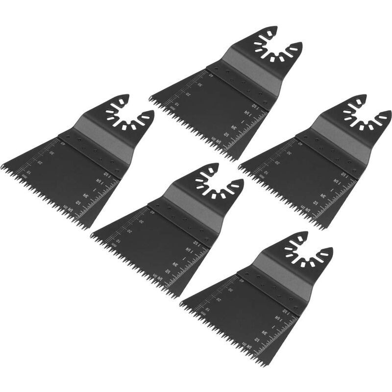 foto del prodotto lame per seghe oscillanti, set di lame multi utensile da 5 pezzi, 65 mm, accessori per utensili multi utensile oscillanti per il taglio di metallo