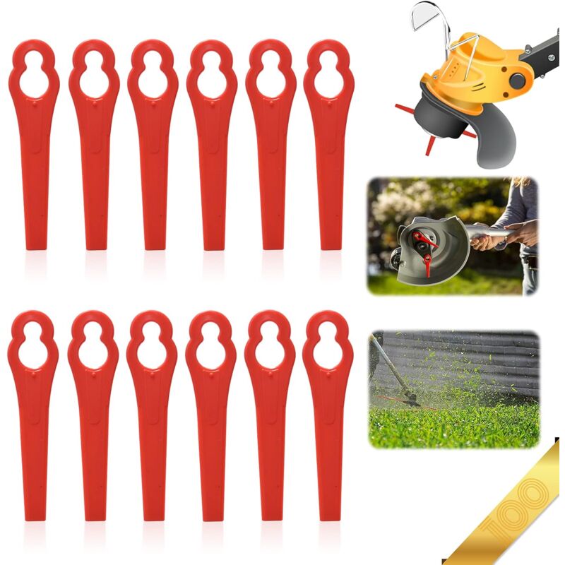 foto del prodotto lame per tagliaerba plastica,100 pezzi lame in plastica per tosaerba lame di ricambio in plastica lame per decespugliatori di plastica, per rifilare