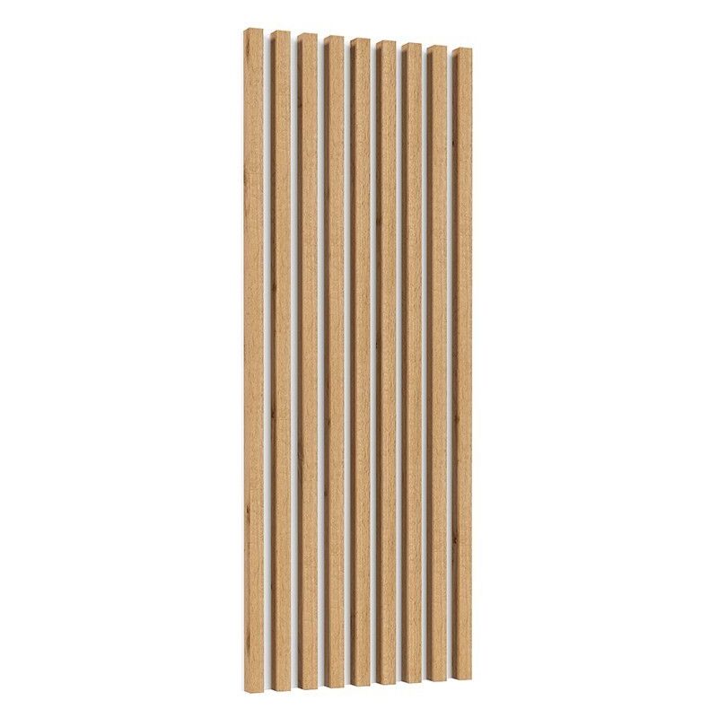 foto del prodotto lamelle murali verticali in aspetto quercia su supporto bianco collezione clara