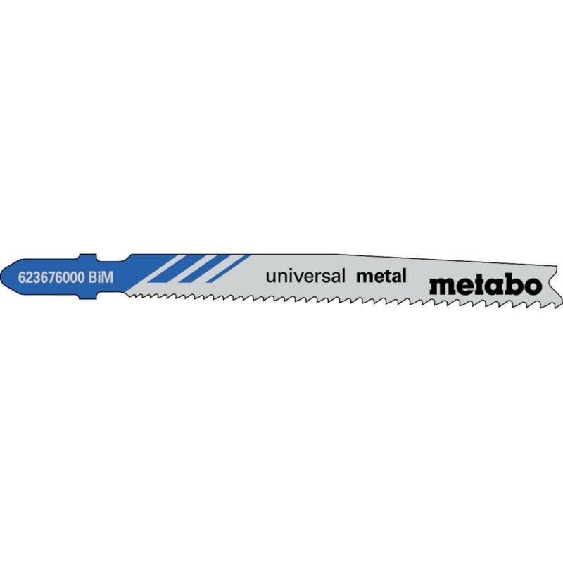 foto del prodotto lames de scie sauteuse universelles en métal longueur utile dents 74mm. le bim progressif gelé écrit