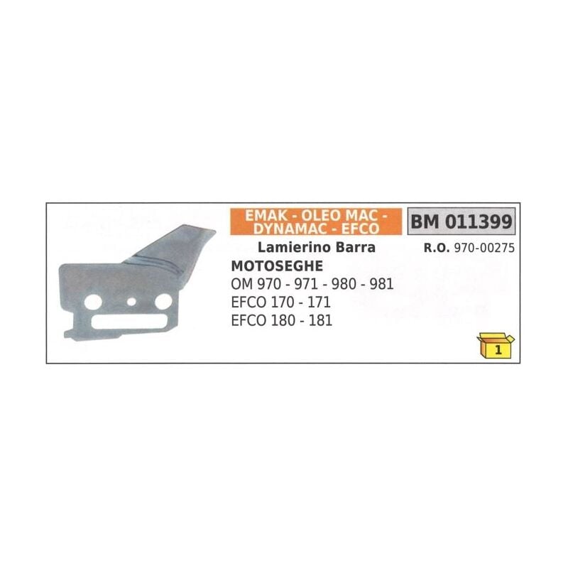 foto del prodotto lamierino barra lato catena emak per motosega om 970 971 980 981 efco 170 011399