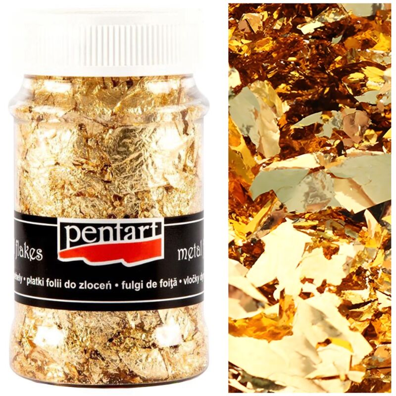 foto del prodotto lamina d oro in foglia gold pentart szlagmetal decoupage m9 no. 9 100ml