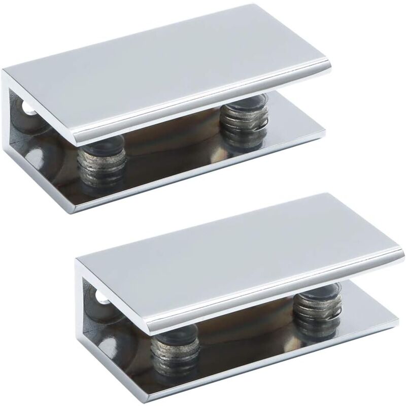 foto del prodotto laminated glass shelf support wall shelf support door hinges, 8 12mm thickness adaptive glass, polished stainless steel finish, 2pcs