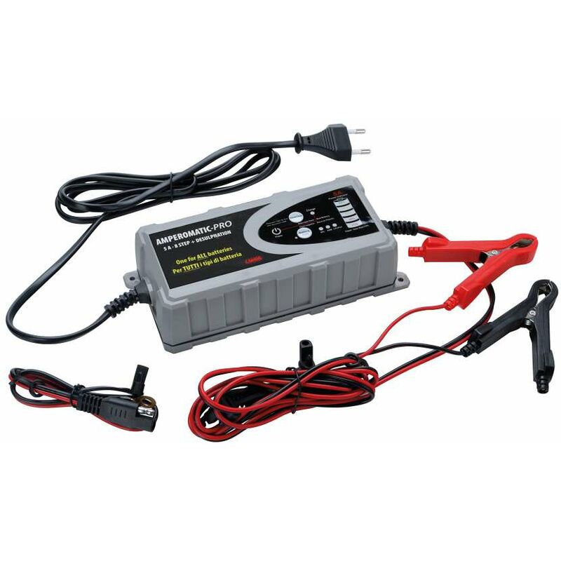 foto del prodotto lampa amperomatic pro, caricabatteria intelligente, 12v 5a