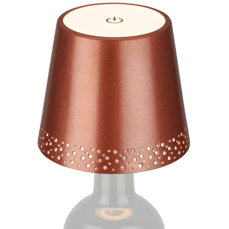 foto del prodotto lampada a batteria a led, rame opaco, modulo led 2,6w