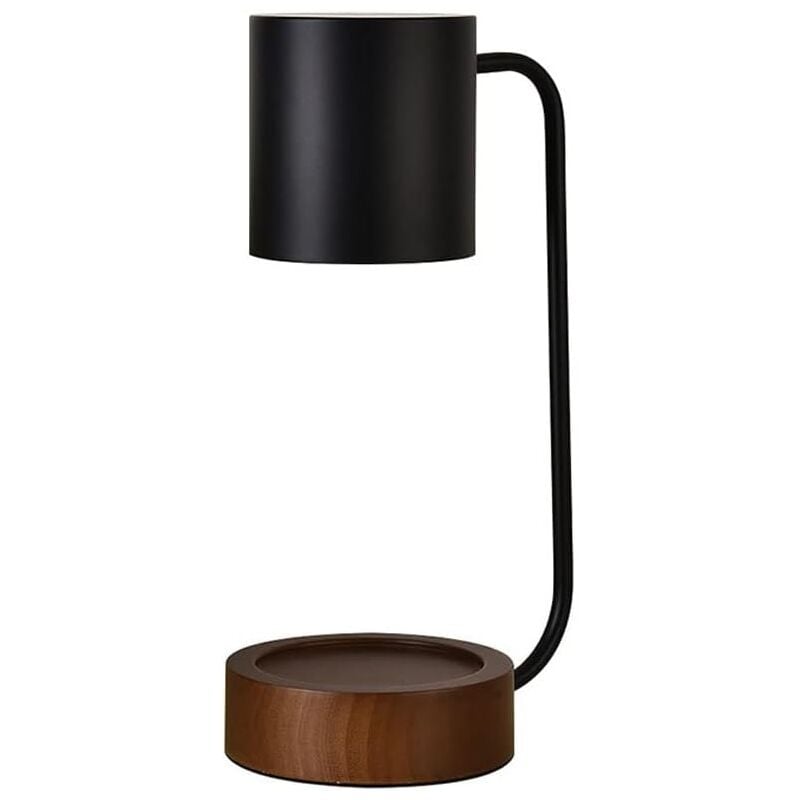 foto del prodotto lampada a candela per aromaterapia in legno dimmerabile e commutabile per comodino, scaldacandele elettrico senza fiamma, candela che si scioglie su