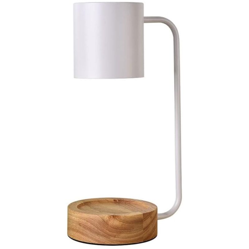foto del prodotto lampada a candela per aromaterapia in legno dimmerabile e commutabile per comodino, scaldacandele elettrico senza fiamma, candela che si scioglie su
