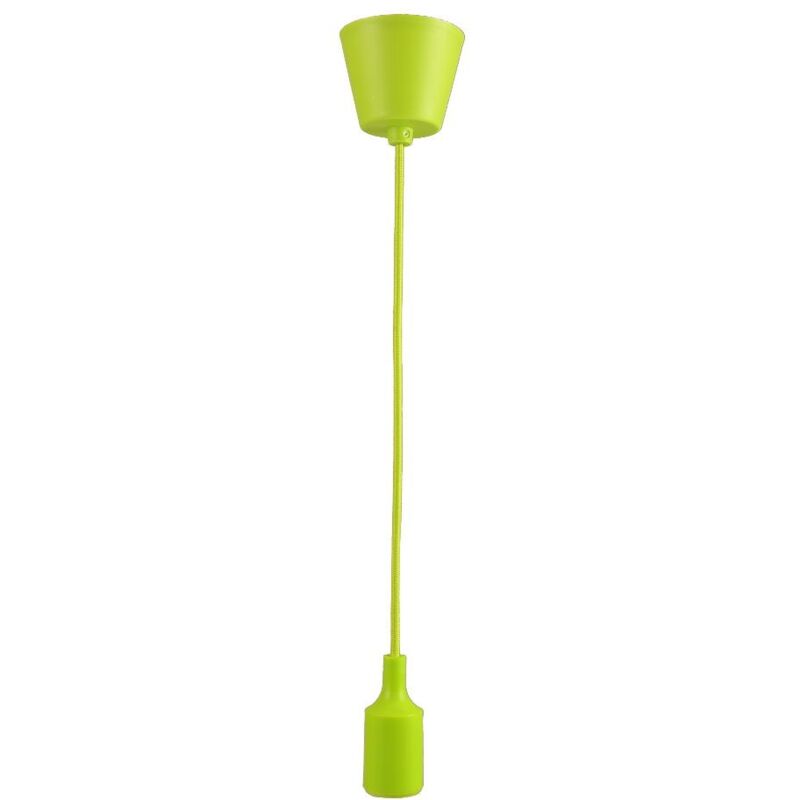 foto del prodotto lampada a ciondolo di base, cavo e portaphara green e27 lampada di plastica jandei
