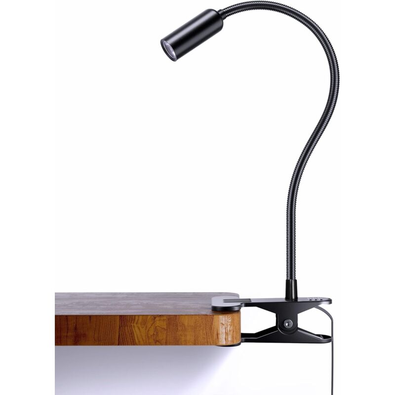 foto del prodotto lampada a clip in alluminio, lampada da lettura a led con collo d oca flessibile a 360 , lampada da comodino regolabile, per lavoro e viaggio