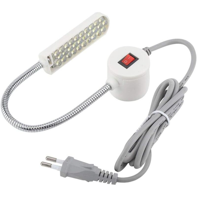 foto del prodotto lampada a collo di cigno con 30 led per macchina da cucire con base magnetica per casa o macchina da cucire 220 v