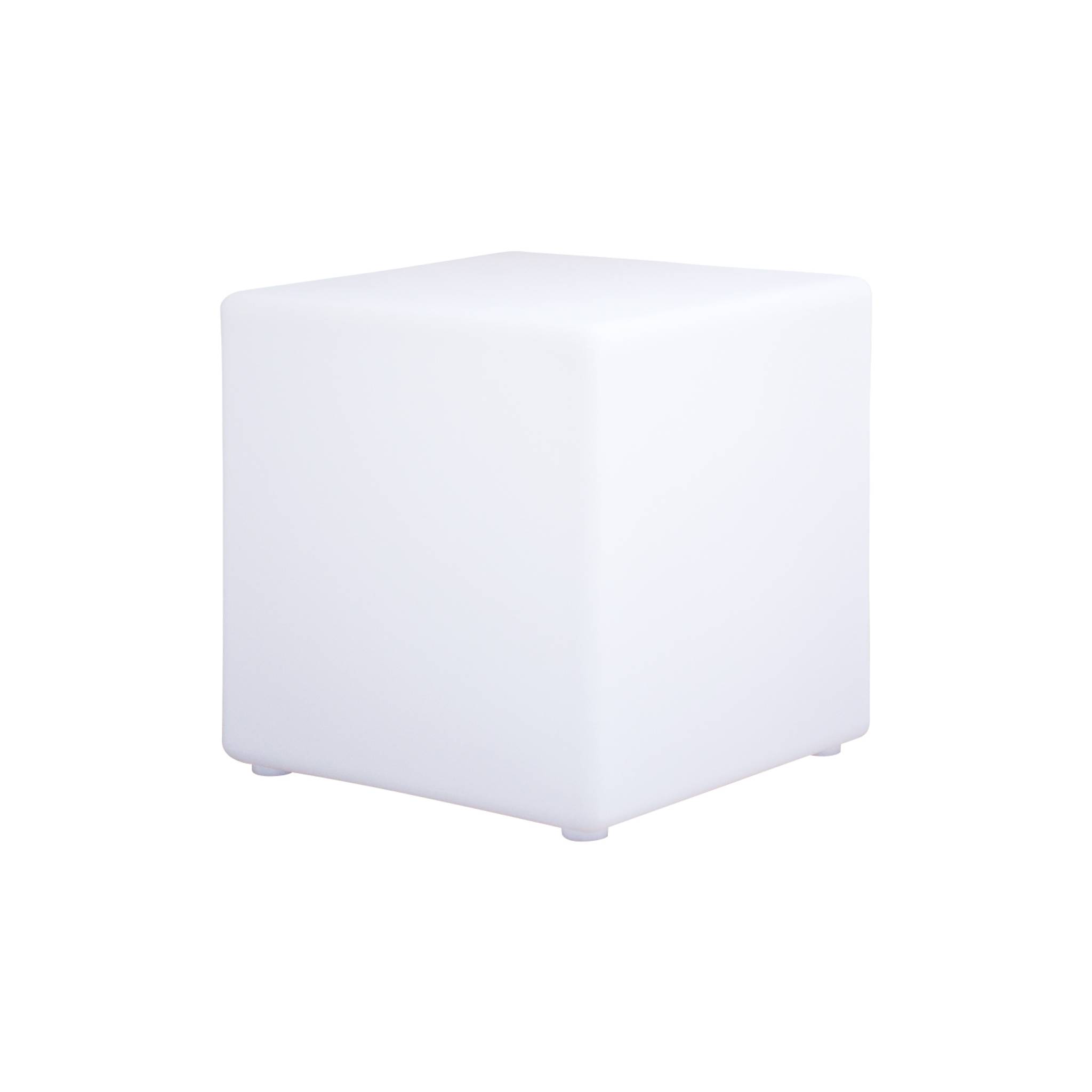 foto del prodotto lampada a cubo led colore bianco con batteria ricaricabile, multicolor