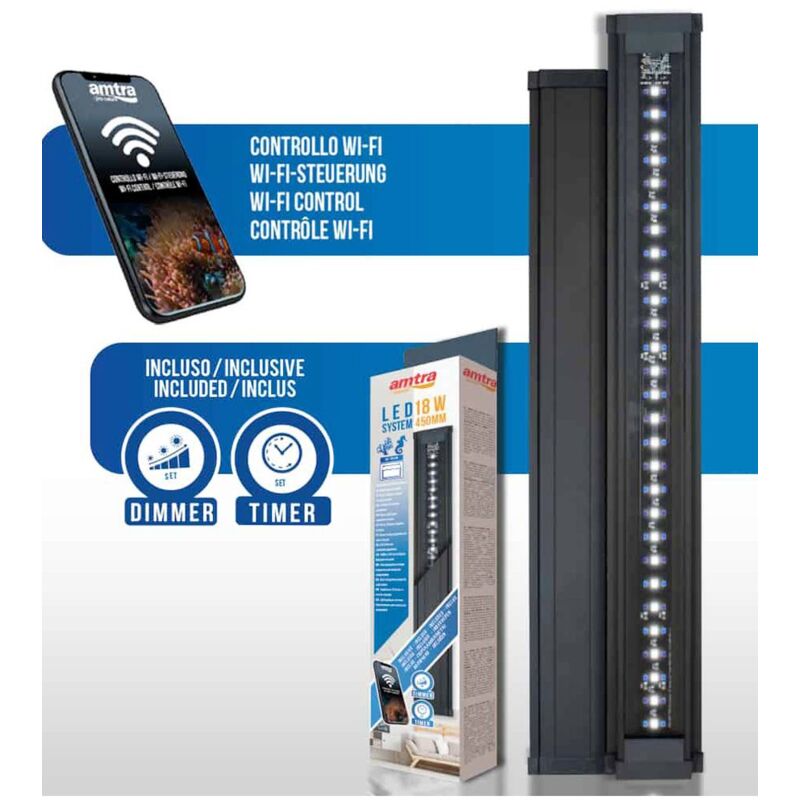 foto del prodotto lampada a led 24 w amtra system reef wi-fi per acquari da 55 a 80 cm