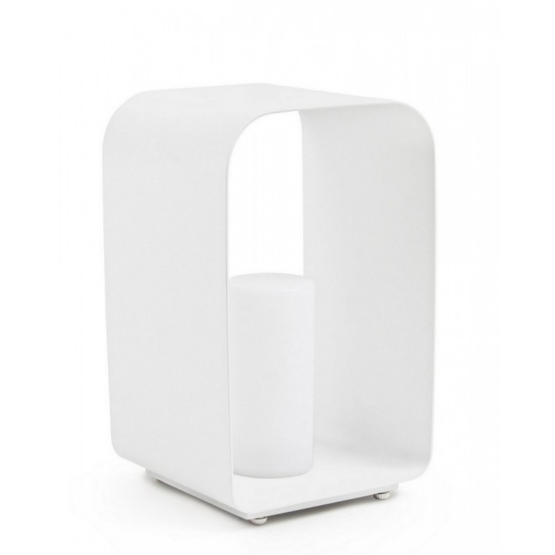 foto del prodotto lampada a led con piantana ridley bianco 25x28x h45 cm