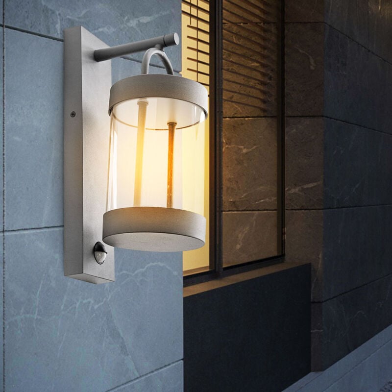 foto del prodotto lampada a led da parete per esterni lampada da facciata antracite lanterna per porta d ingresso, alluminio, 1x led bianco caldo, hxlxp 33x18,5x12,5 cm