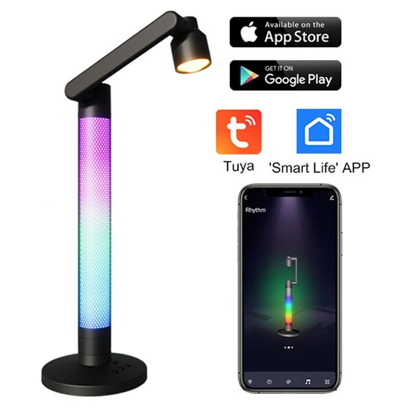 foto del prodotto lampada a led da scrivania 2 in 1 smart wifi rgbic tuya