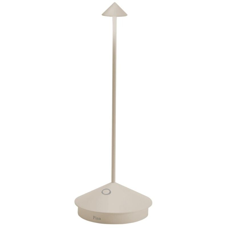 foto del prodotto lampada a led da tavolo pina pro sabbia ricaricabile e dimmerabile senza fili zafferano 2200 2700 3000k