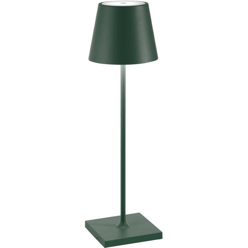foto del prodotto lampada a led da tavolo poldina pro verde scuro ricaricabile e dimmerabile con batteria fino a 12 ore