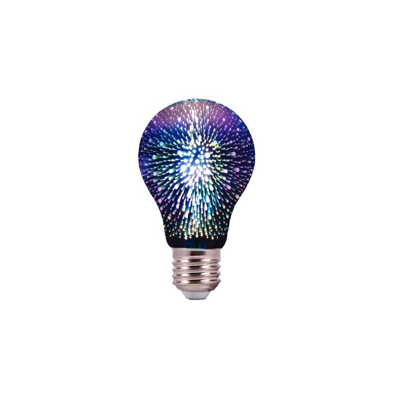 foto del prodotto lampada a led e27 a60 bulbo filamento effetto speciale 3d in vetro 3w 3000k sku 2704