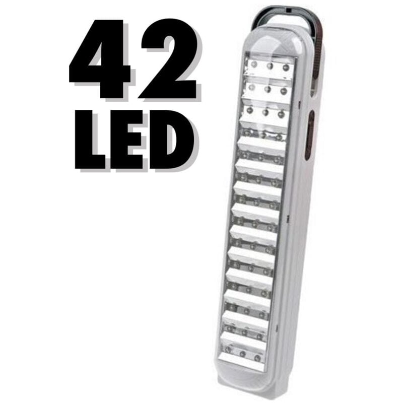 foto del prodotto lampada a led emergenza ricaricabile luce bianca portatile automatica 714 lavoro trade shop traesio