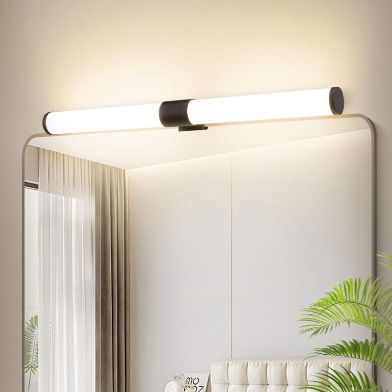 foto del prodotto lampada a led per parete per bagno lampada a parete da 40 cm, 6 w, lampada per bagno in nero, fissabile per serraggio, impermeabile ip44,