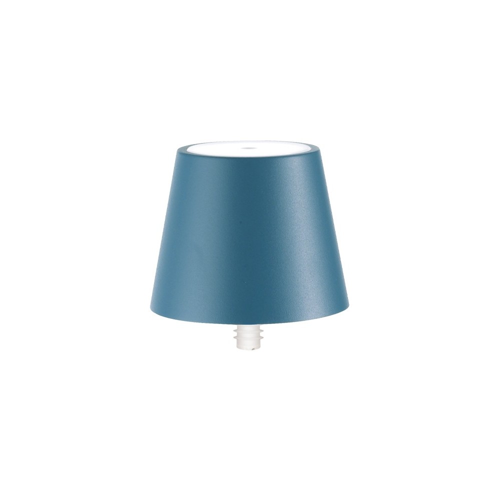 foto del prodotto lampada a led poldina stopper di zafferano ricaricabile e portatile colore blu avio con batteria fino a 12 ore