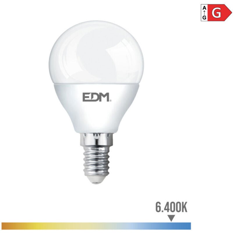 foto del prodotto lampada a led sferica e14 5 5w 400 400lm 64 6400kfralatn luce fredda4 4,5x8cm