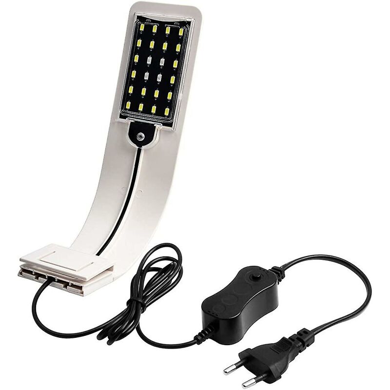 foto del prodotto lampada a led ultrasottile per acquario piccolo, mini lampada a morsetto per acquario con 24 led