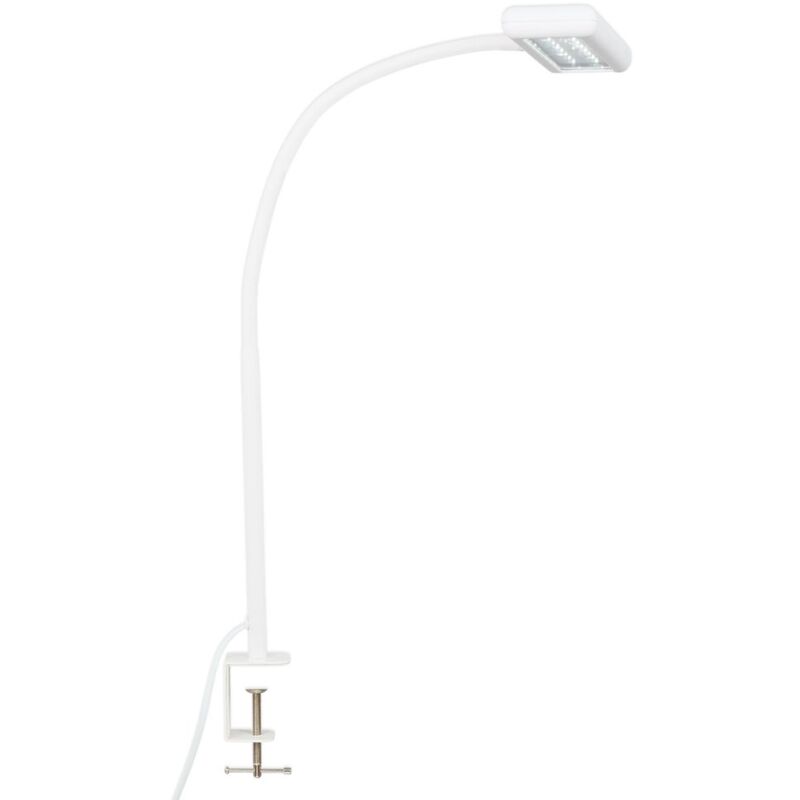 foto del prodotto lampada a morsetto a led luce diurna interruttore a cavo 7,5 w bianco metallo plastica briloner