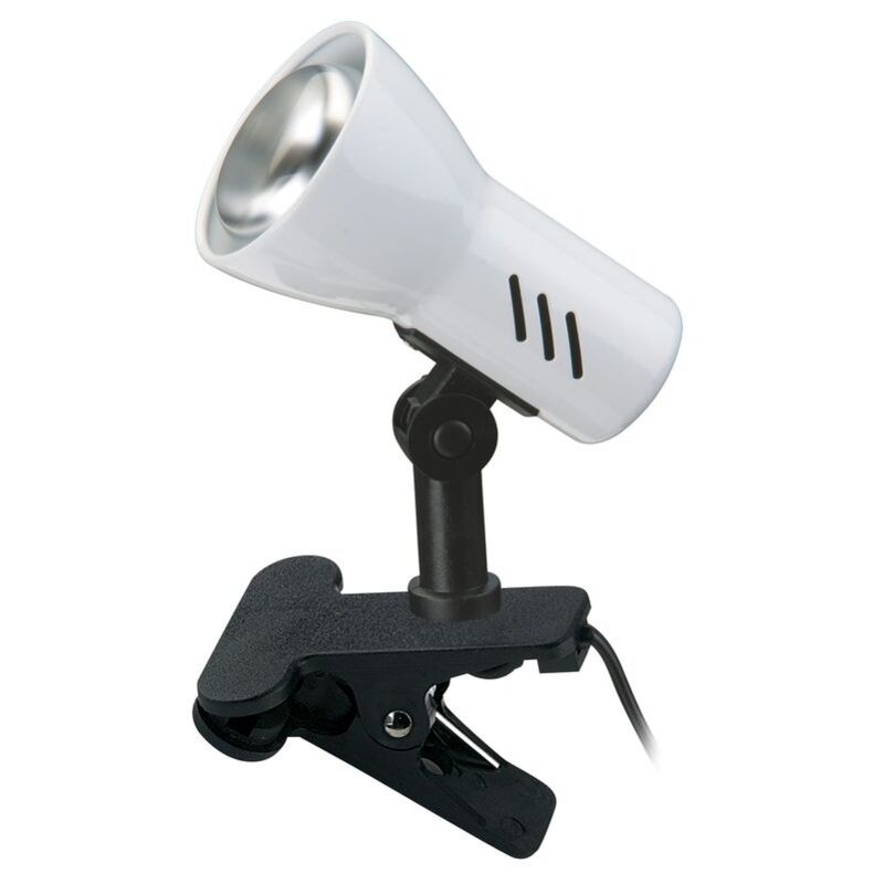 foto del prodotto lampada a morsetto lampada a morsetto 1xe14 orientabile interruttore a cordicella metallo bianco briloner