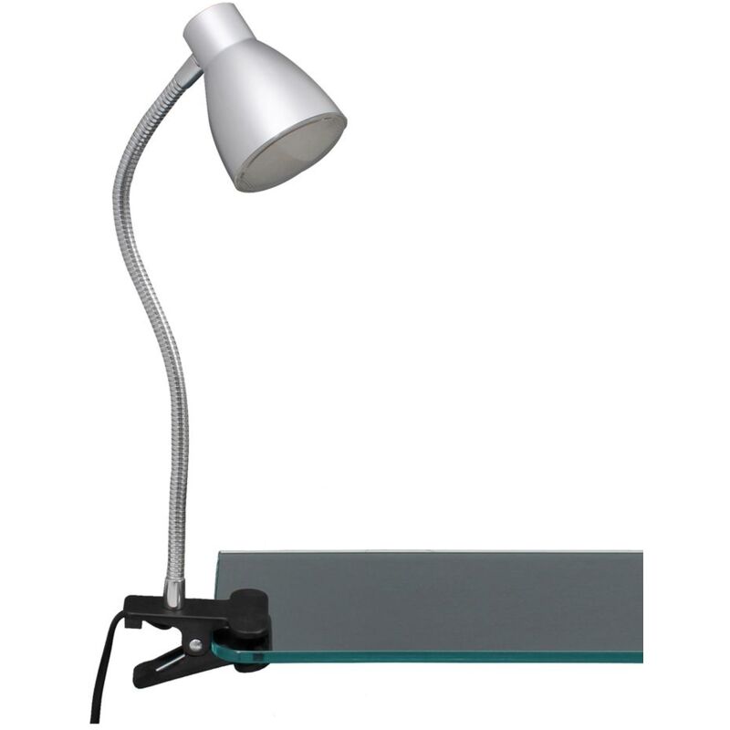 foto del prodotto lampada a morsetto led lampada a morsetto braccio flessibile 2,5w color titanio metallo plastica briloner