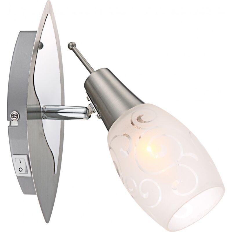 foto del prodotto lampada a parete a spot illuminazione della camera da letto in metallo nichel opaco cromo opale