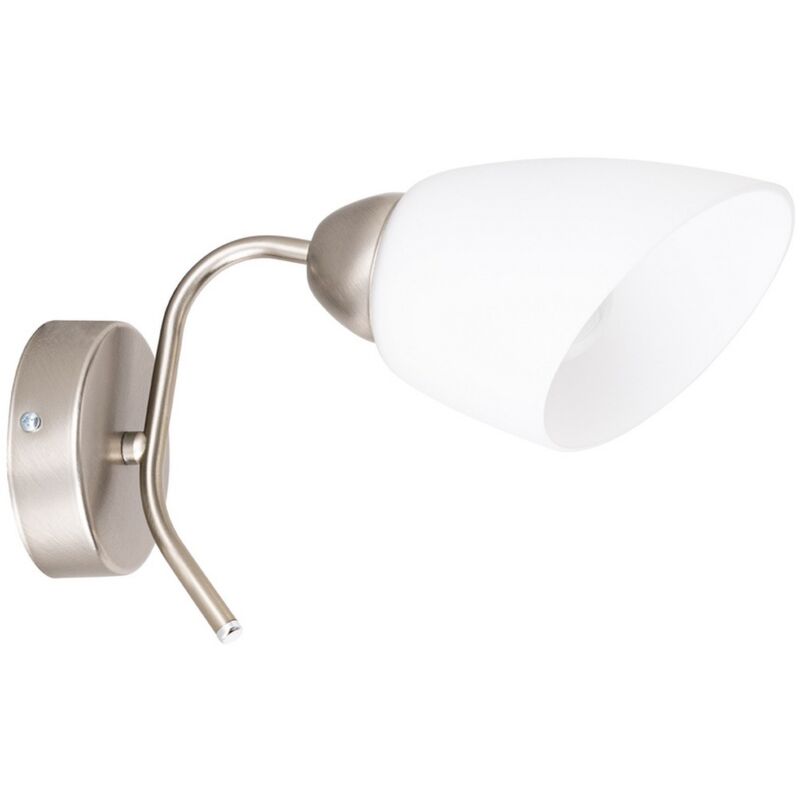 foto del prodotto lampada a parete adrio, metallo, vetro, argento, bianco, 29x12x20 cm