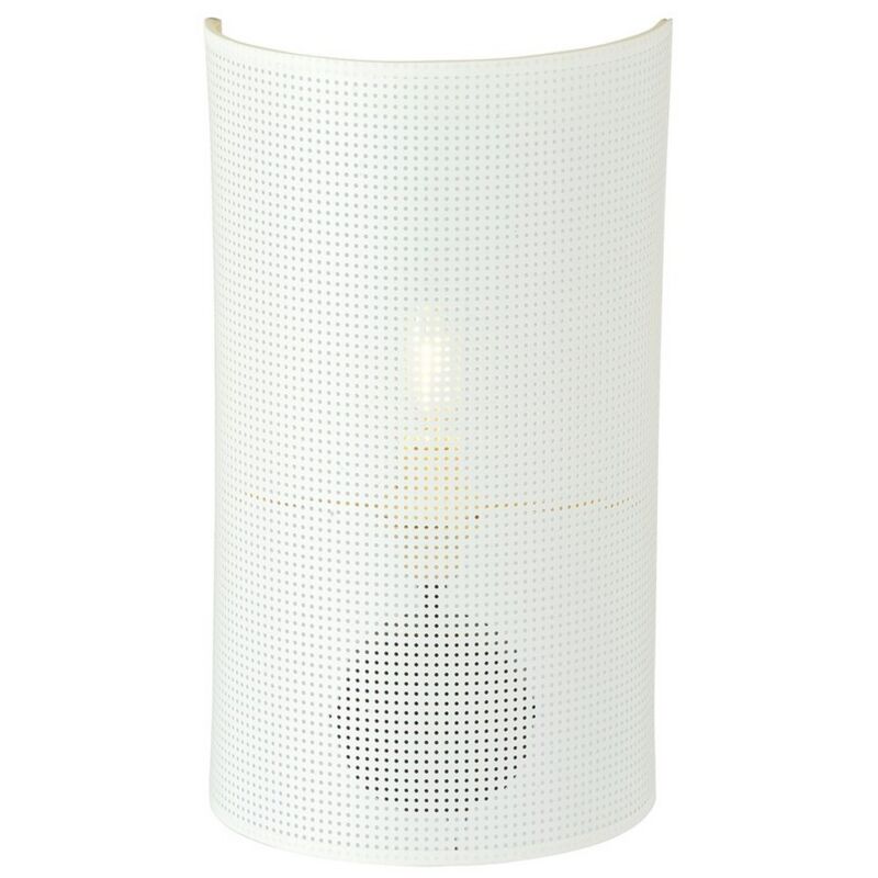 foto del prodotto lampada a parete aston, acciaio verniciato a polvere, tessuto, nero, bianco, oro, 18x32x8 cm