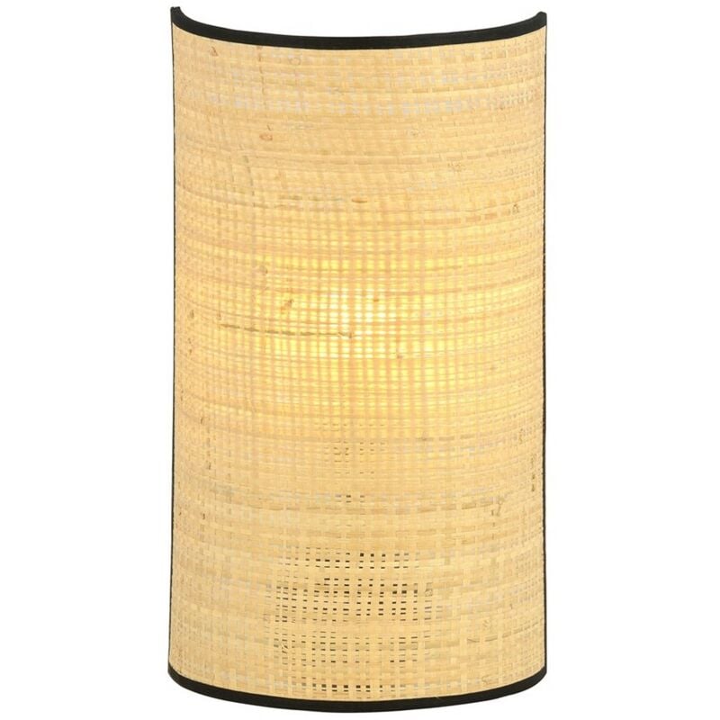 foto del prodotto lampada a parete aston, acciaio verniciato a polvere, tessuto, nero, marrone, 18x32x8 cm
