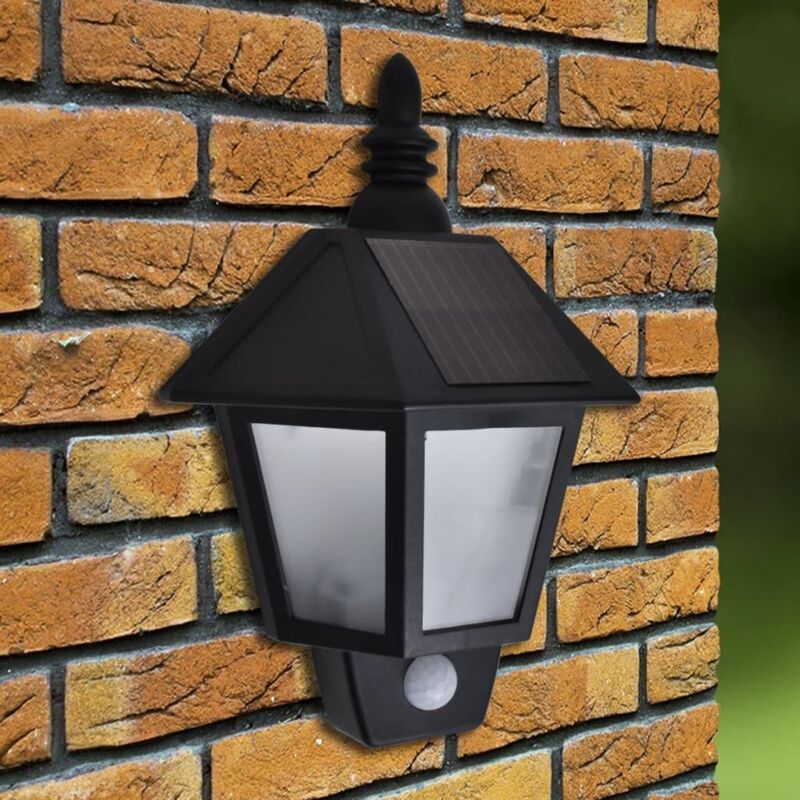 foto del prodotto lampada a parete da giardino solare con sensore di movimento
