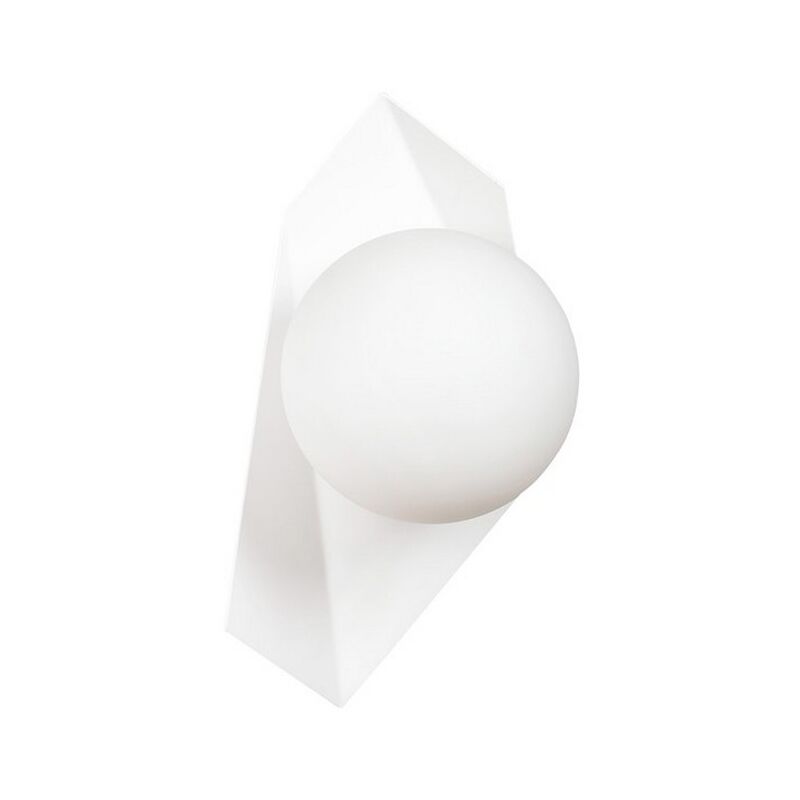 foto del prodotto lampada a parete drifton, acciaio verniciato a polvere, vetro, bianco, 20x30x16 cm