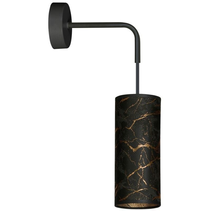 foto del prodotto lampada a parete karli, acciaio verniciato a polvere, tessuto, nero, 10x40x18 cm