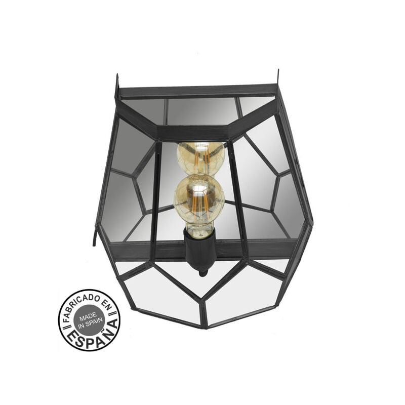 foto del prodotto lampada a parete lente 1xe27 nero 25x26x16 cm