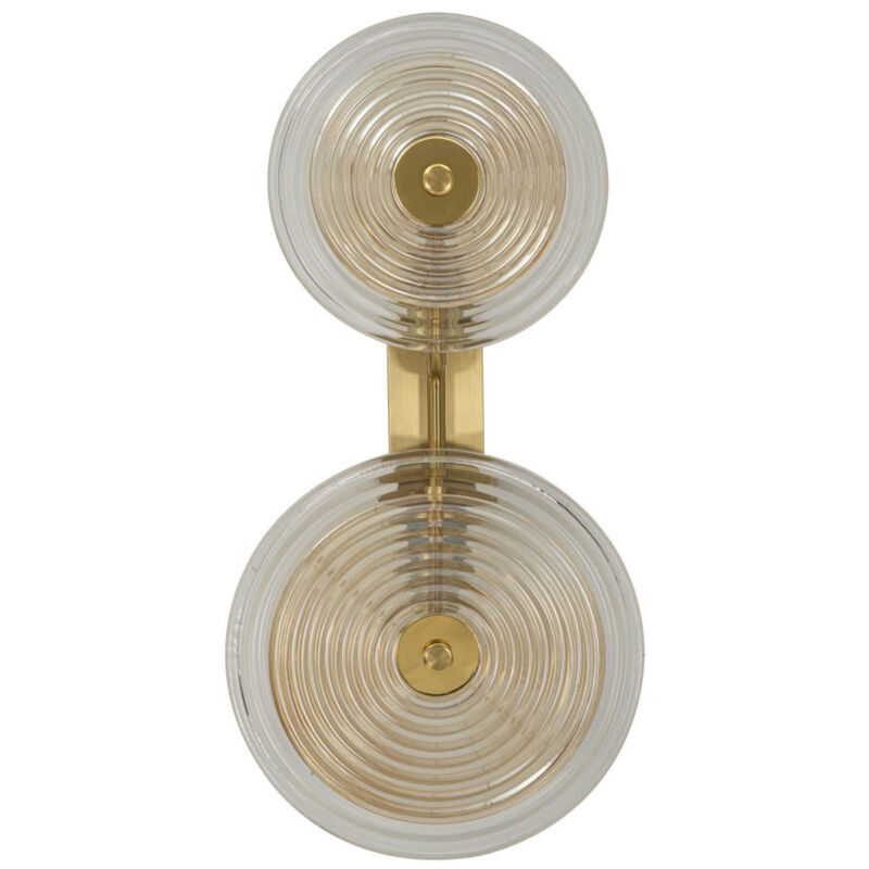foto del prodotto lampada a parete mf60, vetro, metallo, oro, marrone, 25x10x52 cm