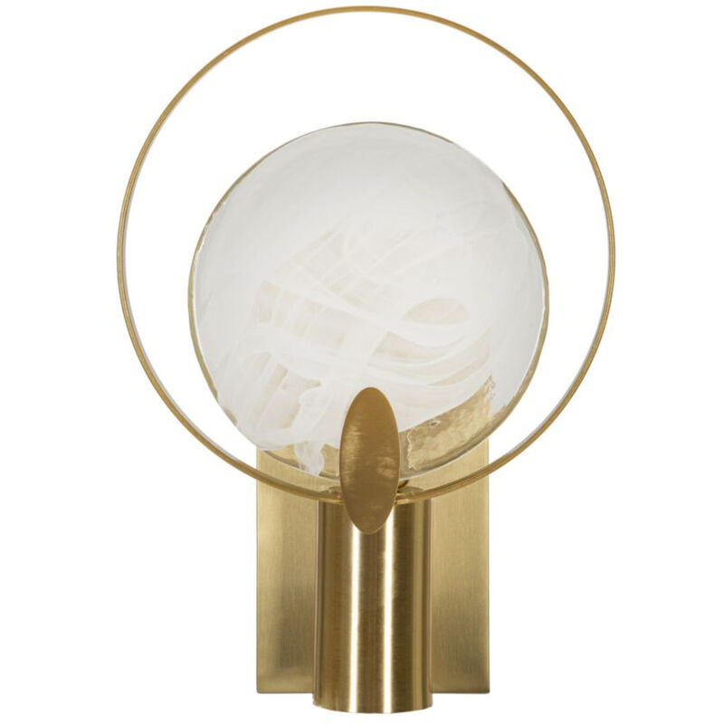 foto del prodotto lampada a parete mf73, vetro, metallo, oro, marrone, 20x10x29 cm