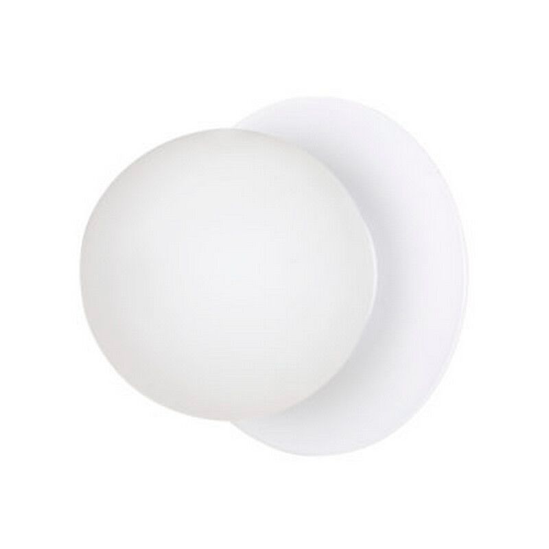 foto del prodotto lampada a parete minerva, acciaio verniciato a polvere, vetro, bianco, 15x15x15 cm