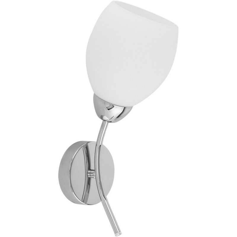 foto del prodotto lampada a parete navia, metallo, vetro, argento, bianco, 12,5x16x33,5 cm