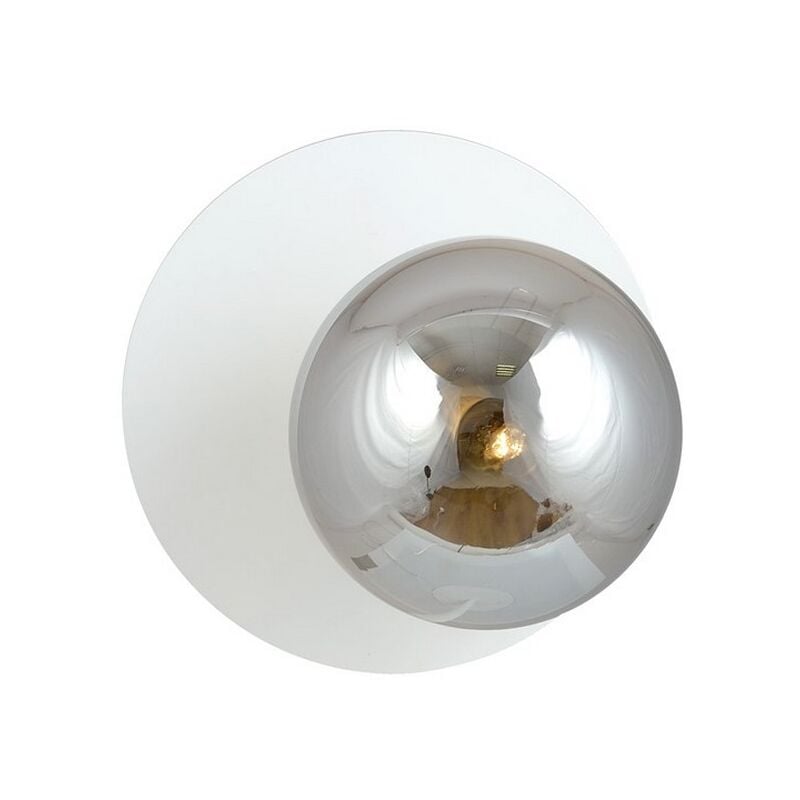 foto del prodotto lampada a parete oslo, acciaio verniciato a polvere, vetro, bianco, grigio, 20x20x15 cm